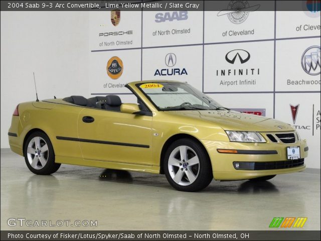 2004 Saab 9-3 Arc Convertible in Lime Yellow Metallic