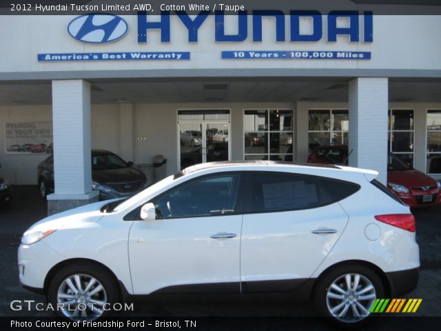2012 Hyundai Tucson Limited AWD in Cotton White