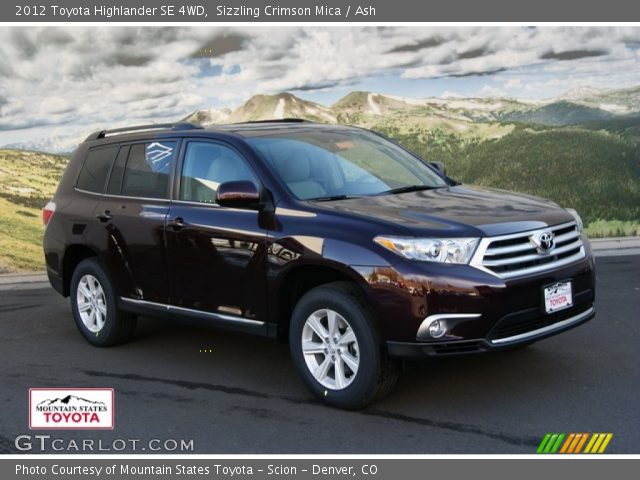 2012 Toyota Highlander SE 4WD in Sizzling Crimson Mica