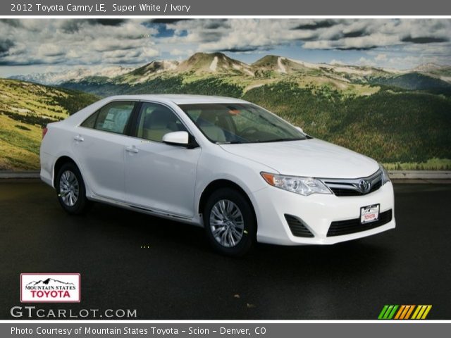 2012 Toyota Camry LE in Super White