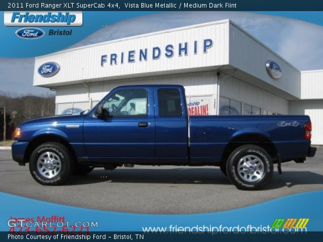 2011 Ford Ranger XLT SuperCab 4x4 in Vista Blue Metallic