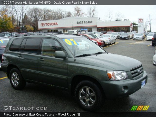 2007 Toyota Highlander V6 4WD in Oasis Green Pearl