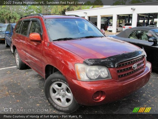 2002 Toyota Highlander V6 in Sundown Red Pearl