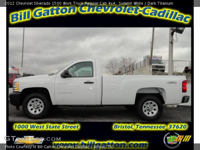 2012 Chevrolet Silverado 1500 Work Truck Regular Cab 4x4 in Summit White