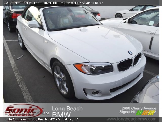 2012 BMW 1 Series 128i Convertible in Alpine White