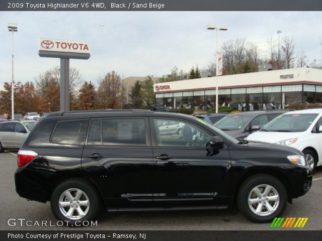 2009 Toyota Highlander V6 4WD in Black