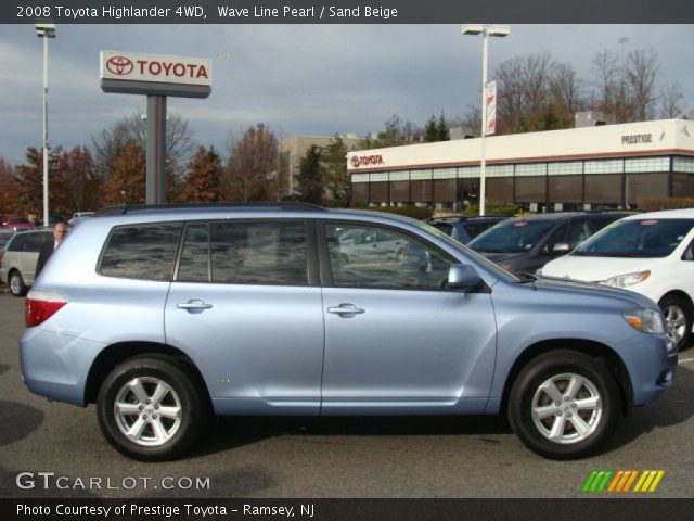 2008 Toyota Highlander 4WD in Wave Line Pearl