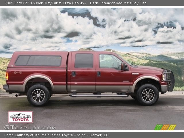 2005 Ford F250 Super Duty Lariat Crew Cab 4x4 in Dark Toreador Red Metallic