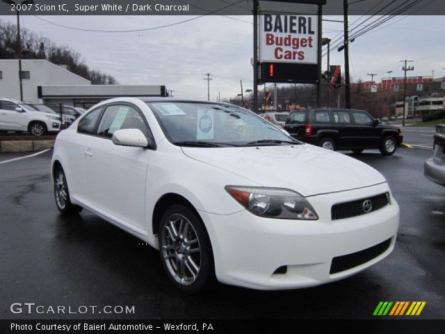 Super White 2007 Scion Tc Dark Charcoal Interior