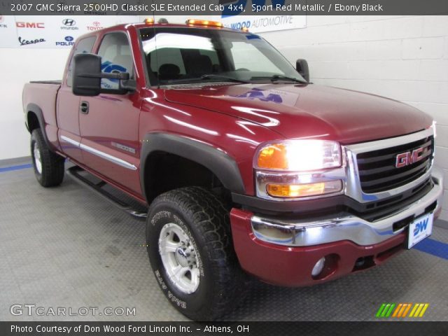 2007 GMC Sierra 2500HD Classic SLE Extended Cab 4x4 in Sport Red Metallic