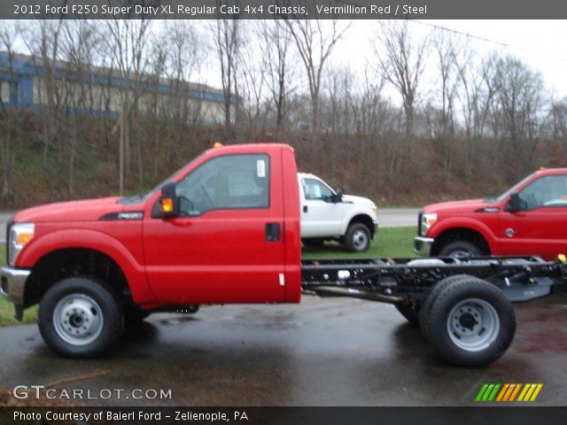 2012 Ford F250 Super Duty XL Regular Cab 4x4 Chassis in Vermillion Red