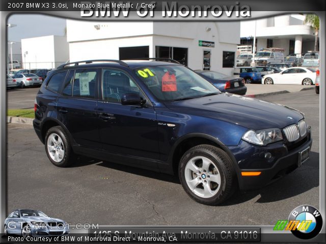 2007 BMW X3 3.0si in Monaco Blue Metallic