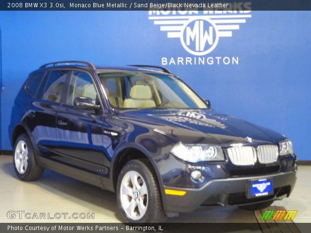 2008 BMW X3 3.0si in Monaco Blue Metallic