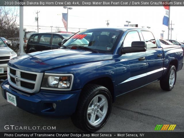 2010 Dodge Dakota Big Horn Crew Cab 4x4 in Deep Water Blue Pearl Coat
