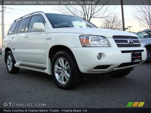 2006 Toyota Highlander Hybrid Limited in Super White