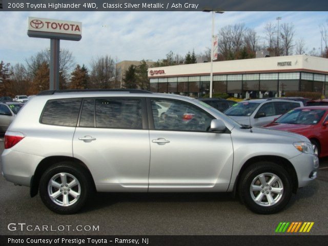 2008 Toyota Highlander 4WD in Classic Silver Metallic