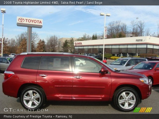 2008 Toyota Highlander Limited 4WD in Salsa Red Pearl