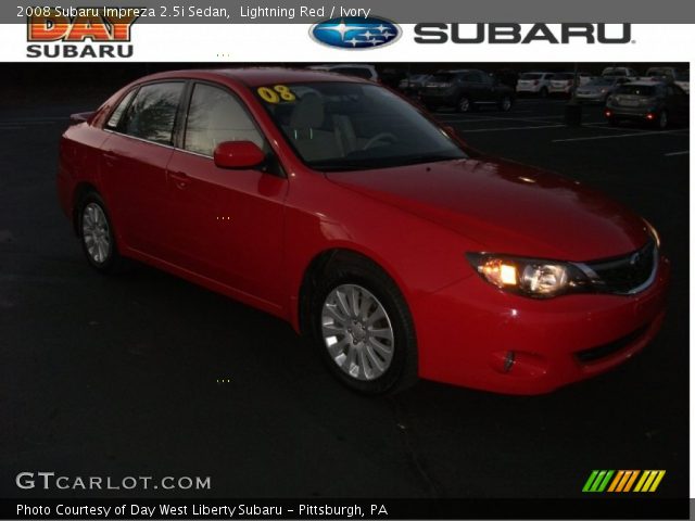 2008 Subaru Impreza 2.5i Sedan in Lightning Red