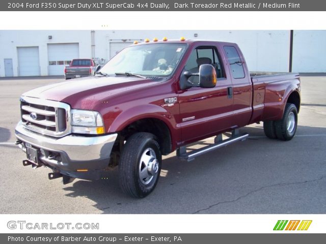2004 Ford F350 Super Duty XLT SuperCab 4x4 Dually in Dark Toreador Red Metallic