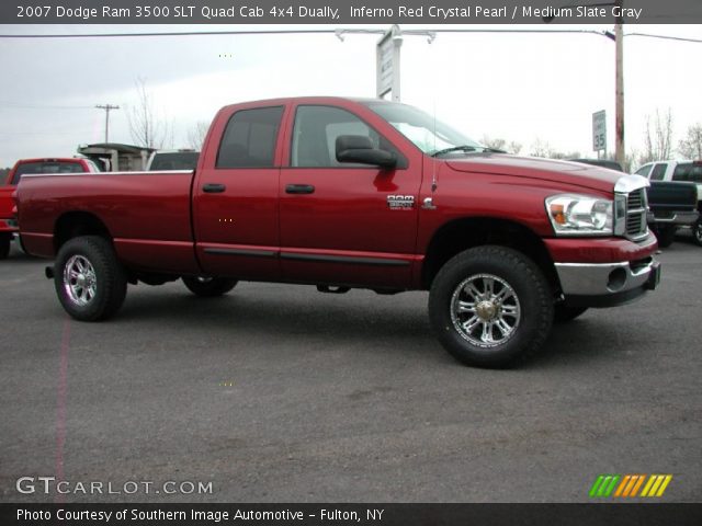 2007 Dodge Ram 3500 SLT Quad Cab 4x4 Dually in Inferno Red Crystal Pearl