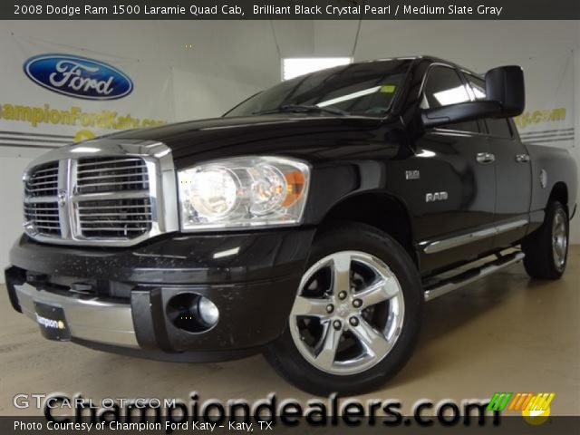 2008 Dodge Ram 1500 Laramie Quad Cab in Brilliant Black Crystal Pearl