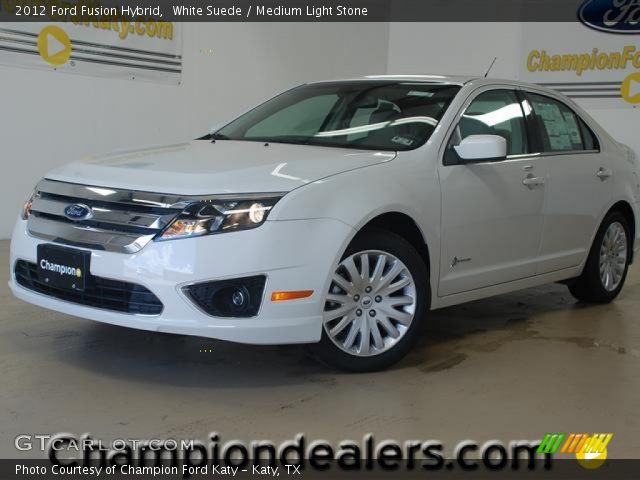 2012 Ford Fusion Hybrid in White Suede