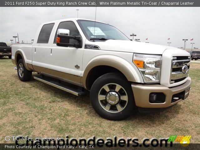 2011 Ford F250 Super Duty King Ranch Crew Cab in White Platinum Metallic Tri-Coat