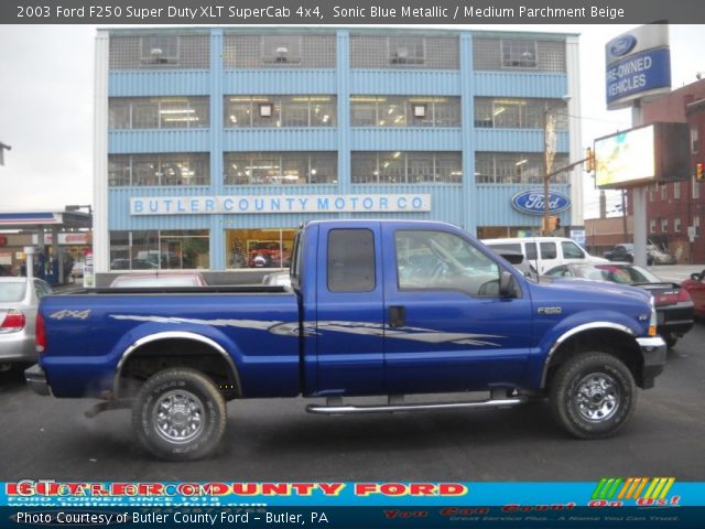 2003 Ford F250 Super Duty XLT SuperCab 4x4 in Sonic Blue Metallic
