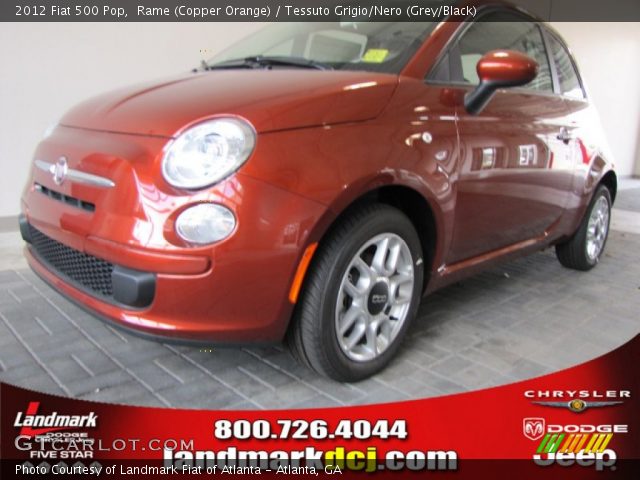 2012 Fiat 500 Pop in Rame (Copper Orange)