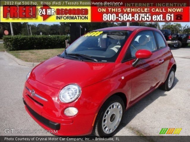 2012 Fiat 500 Pop in Rosso (Red)