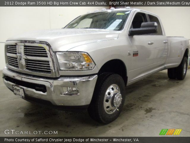 2012 Dodge Ram 3500 HD Big Horn Crew Cab 4x4 Dually in Bright Silver Metallic