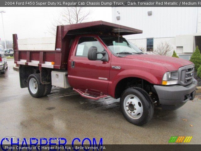 2004 Ford F450 Super Duty XL Regular Cab Chassis Dump Truck in Dark Toreador Red Metallic