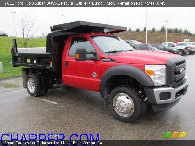 2011 Ford F550 Super Duty XL Regular Cab 4x4 Dump Truck in Vermillion Red