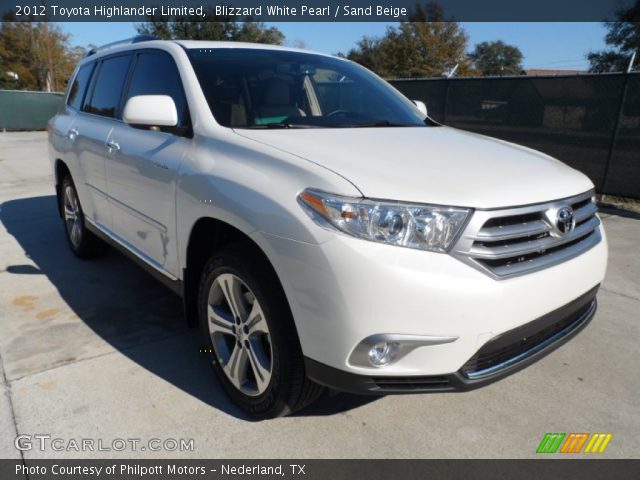 2012 Toyota Highlander Limited in Blizzard White Pearl