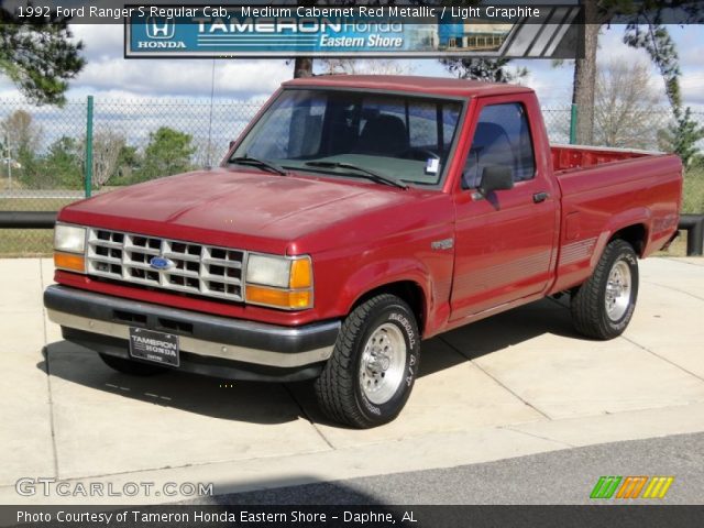1992 Ford Ranger S Regular Cab in Medium Cabernet Red Metallic