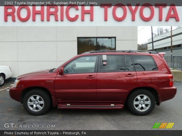 2002 Toyota Highlander V6 in Sundown Red Pearl