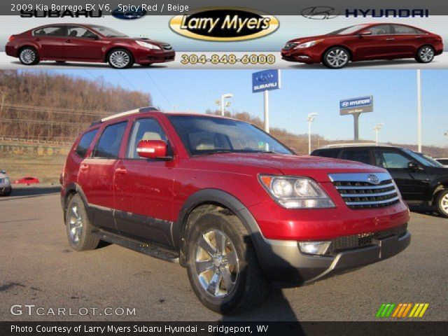 2009 Kia Borrego EX V6 in Spicy Red