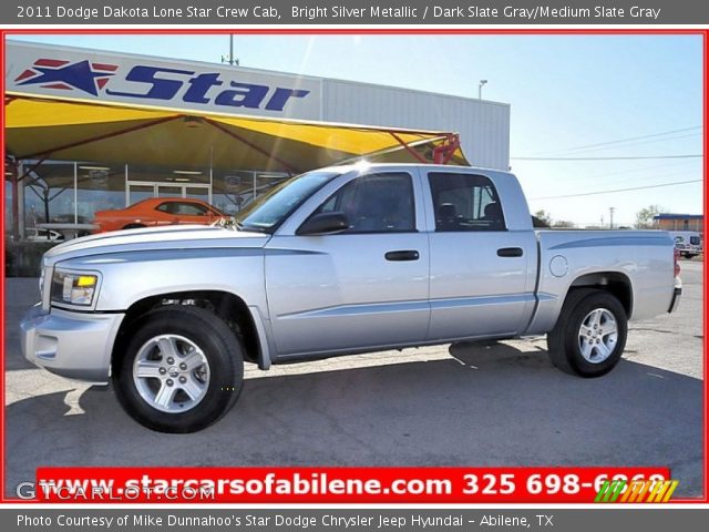 2011 Dodge Dakota Lone Star Crew Cab in Bright Silver Metallic