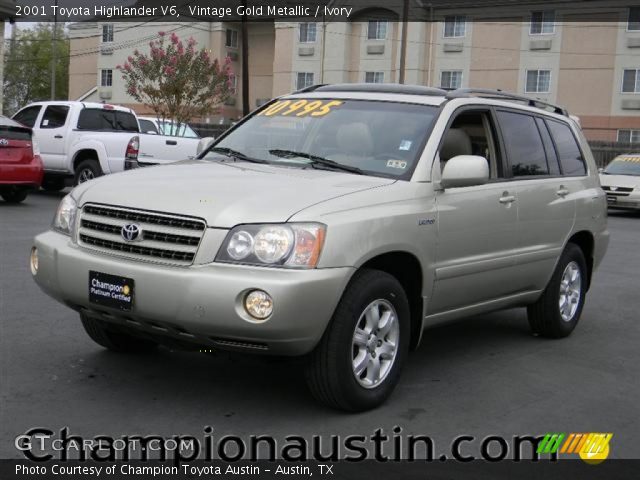 2001 Toyota Highlander V6 in Vintage Gold Metallic