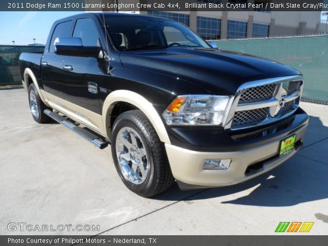 2011 Dodge Ram 1500 Laramie Longhorn Crew Cab 4x4 in Brilliant Black Crystal Pearl