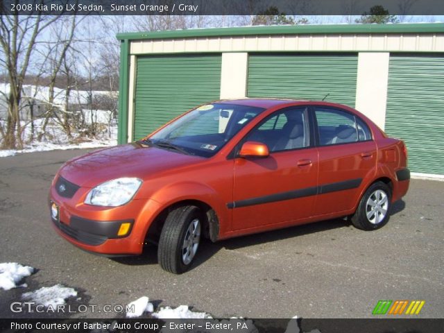 2008 Kia Rio LX Sedan in Sunset Orange