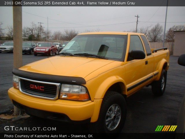 2003 GMC Sonoma SLS ZR5 Extended Cab 4x4 in Flame Yellow