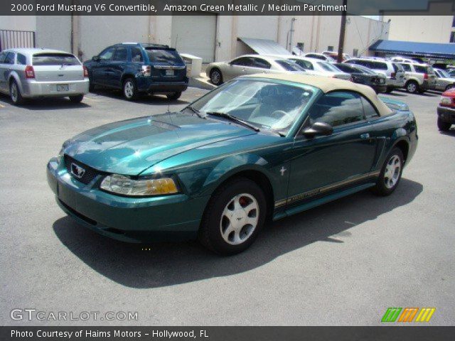 2000 Ford Mustang V6 Convertible in Amazon Green Metallic