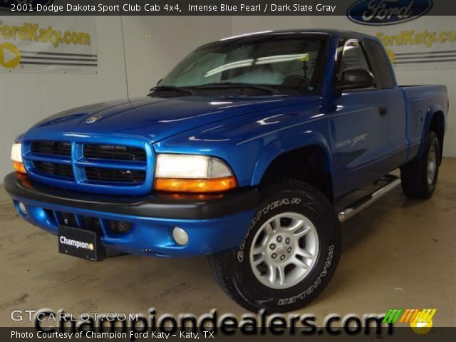 2001 Dodge Dakota Sport Club Cab 4x4 in Intense Blue Pearl