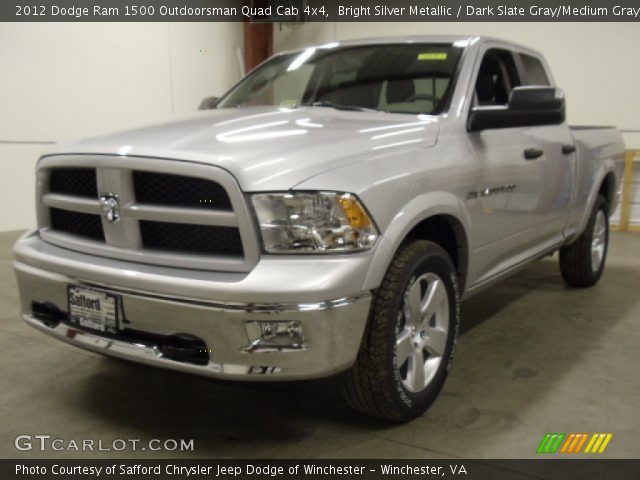 2012 Dodge Ram 1500 Outdoorsman Quad Cab 4x4 in Bright Silver Metallic
