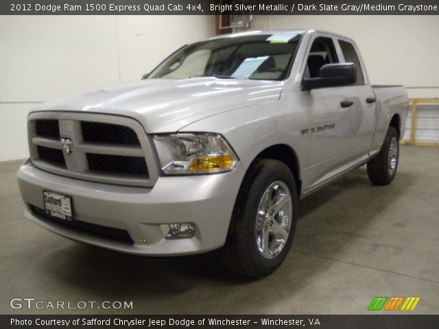 2012 Dodge Ram 1500 Express Quad Cab 4x4 in Bright Silver Metallic