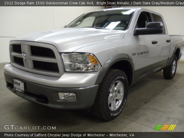 2012 Dodge Ram 1500 Outdoorsman Crew Cab 4x4 in Bright Silver Metallic