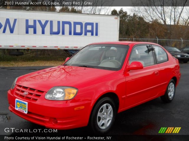 2003 Hyundai Accent GL Coupe in Retro Red