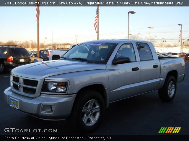 2011 Dodge Dakota Big Horn Crew Cab 4x4 in Bright Silver Metallic