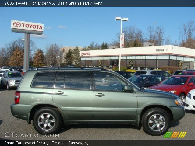 2005 Toyota Highlander V6 in Oasis Green Pearl